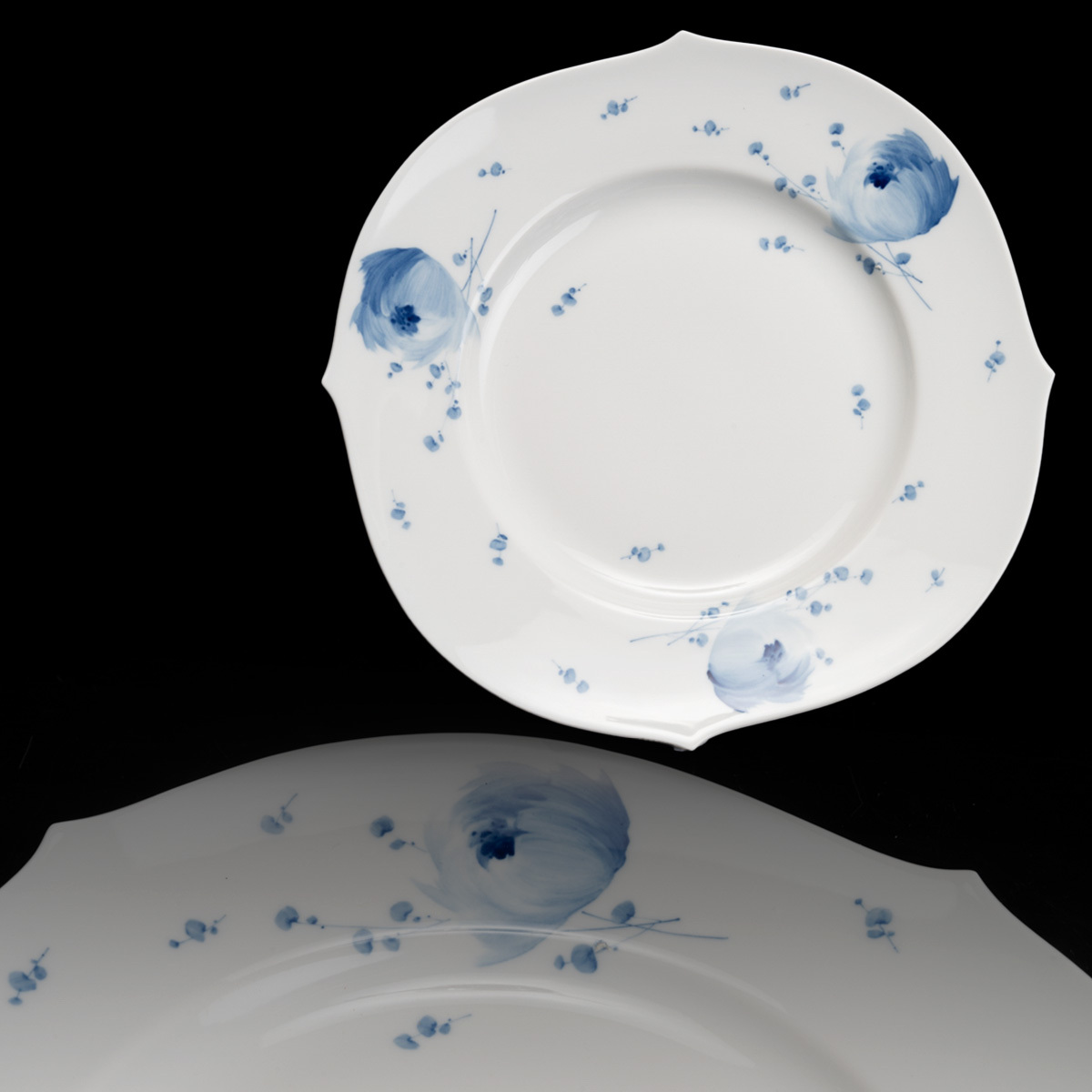 スペシャル価格 M-267 MEISSEN／マイセン「青い花 波の戯れ プレート