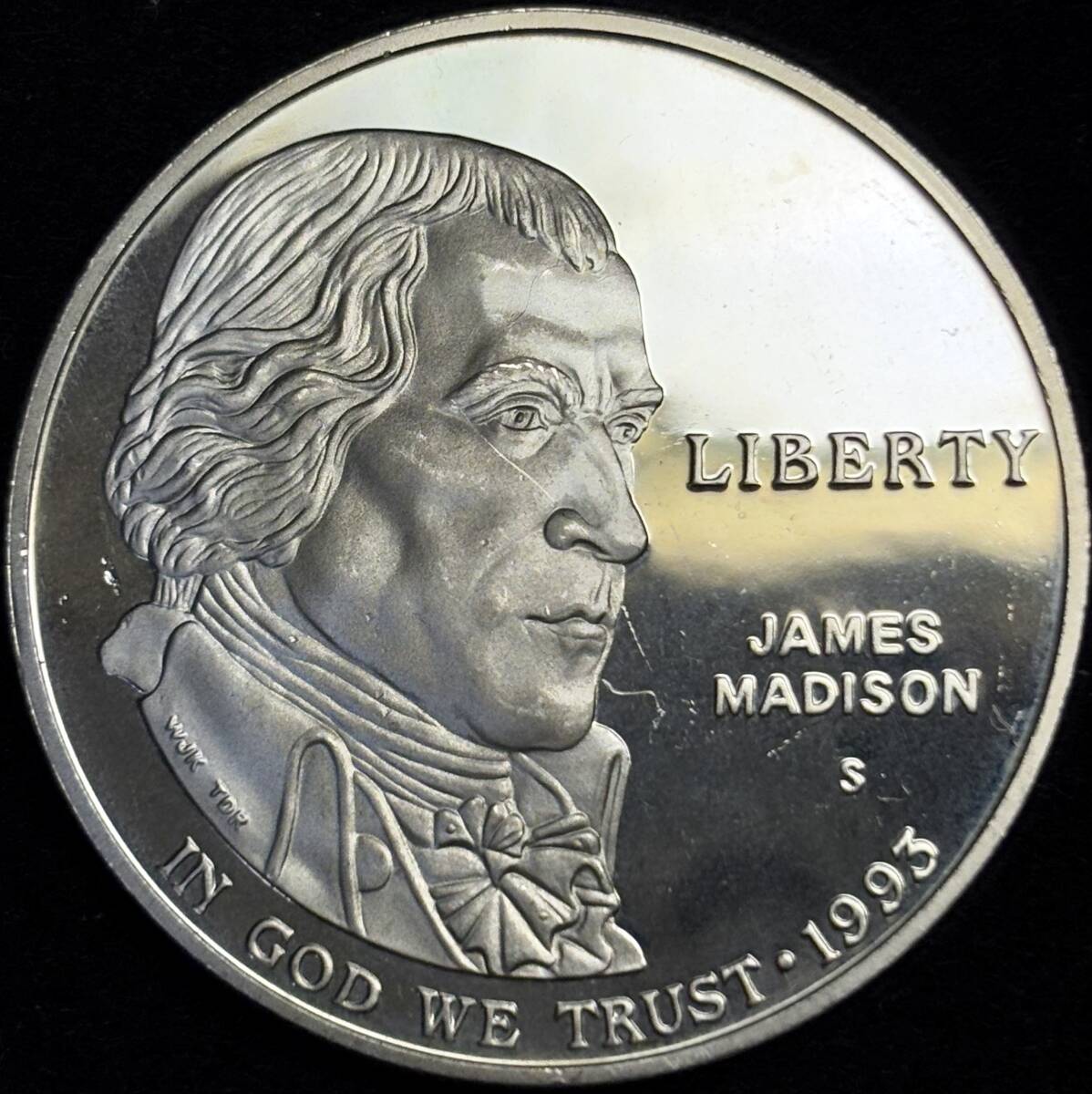 アメリカ大型銀貨 1993年銘 26.7g 直径38mm プルーフ(ヨーロッパ