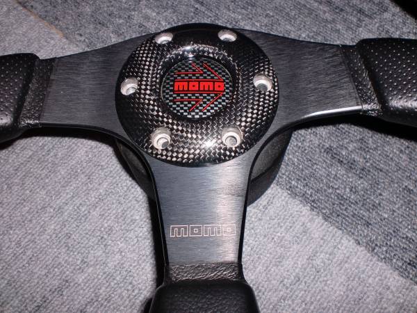 希少 momo JET ブラックカーボン調リング 35Φ USED ステアリング JET