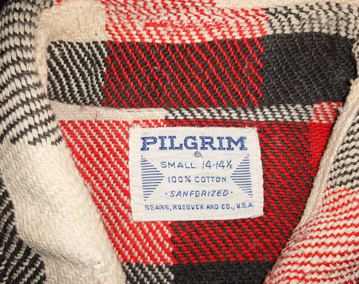 【希少】50～60年代 PILGRIM（ピルグリム）ネルシャツ サイズ 14-1/2【Vintage】