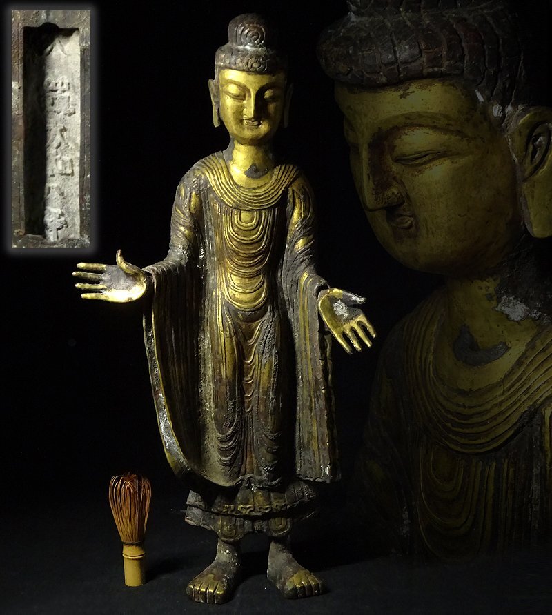 仏像 : | 釈迦如来像(仏伝)銅造鍍金彫金仕上げ 仏像仏画 文化遺産