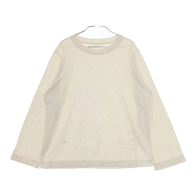 45R/45rpm コットン 長袖Tシャツ カットソー ロンT キナリ ベージュ 
