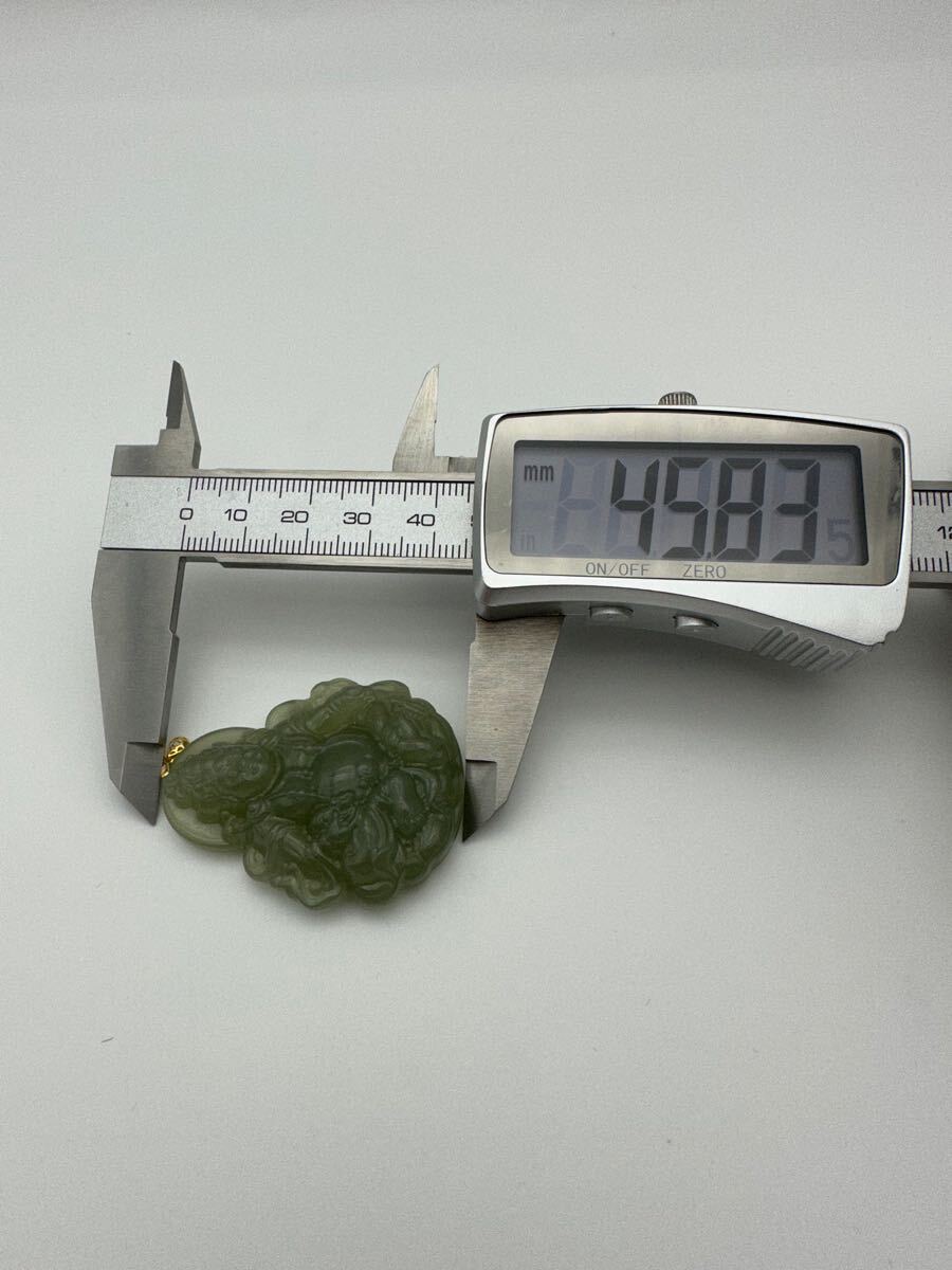 A16【稀少品】Ａ貨ミャンマー翡翠 ネックレス トップ ミャンマー産天然翡翠 天然石 ヒスイ、【鑑定済みの正規品です】AU750印_4