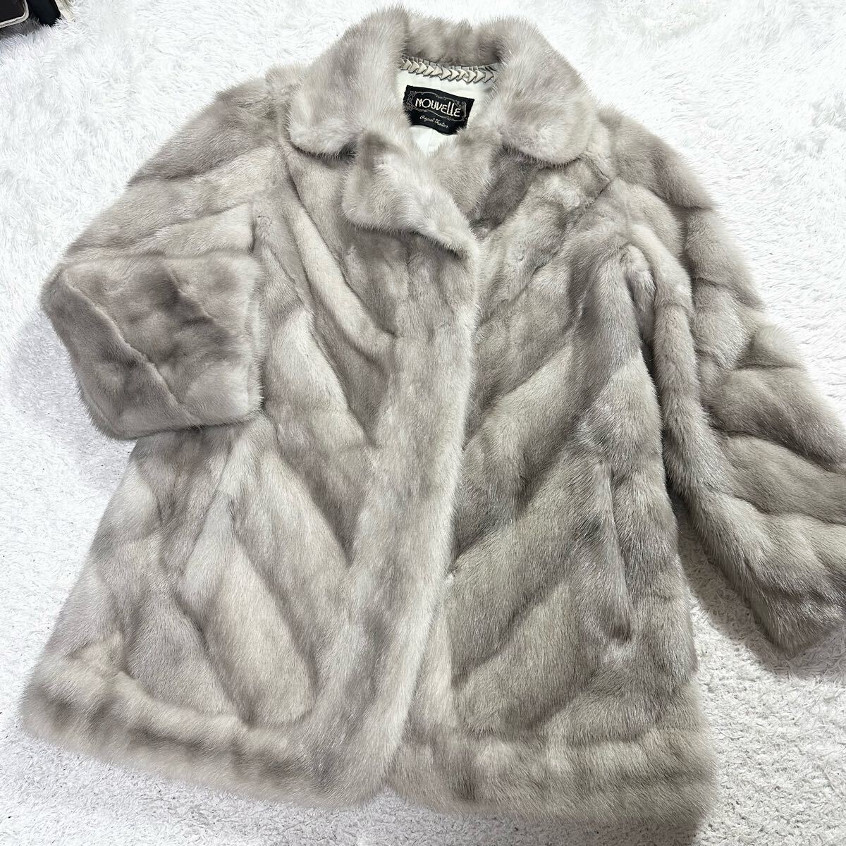 高級 美品】 サファイアミンク ハーフコート 本毛皮 MINK リアルファー