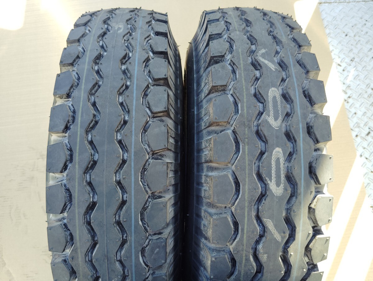 本州送料無料 新品 エアータイヤ フォークリフトタイヤ 6.00-9 600-9 ダンロップ 2本 チューブフラップ付き 新車外し L＆F 8FB 7FB 小松_6