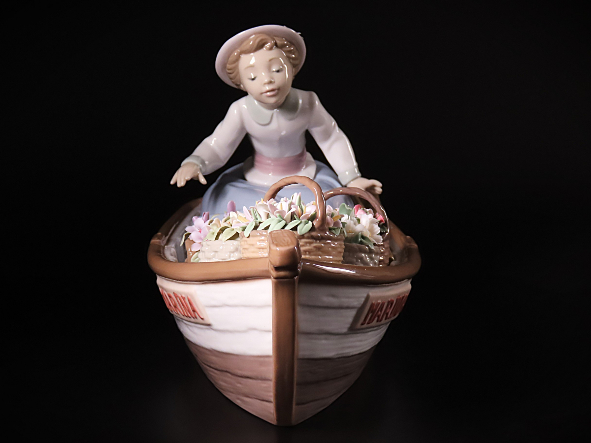 晃】LLADRO リヤドロ 超希少 大型作品 『BLOOMS ON BOARD』 花売りの