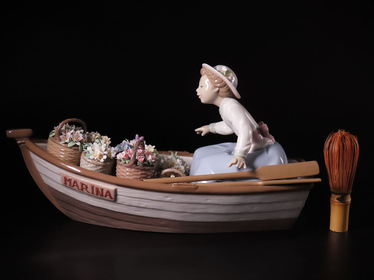 晃】LLADRO リヤドロ 超希少 大型作品 『BLOOMS ON BOARD』 花売りの