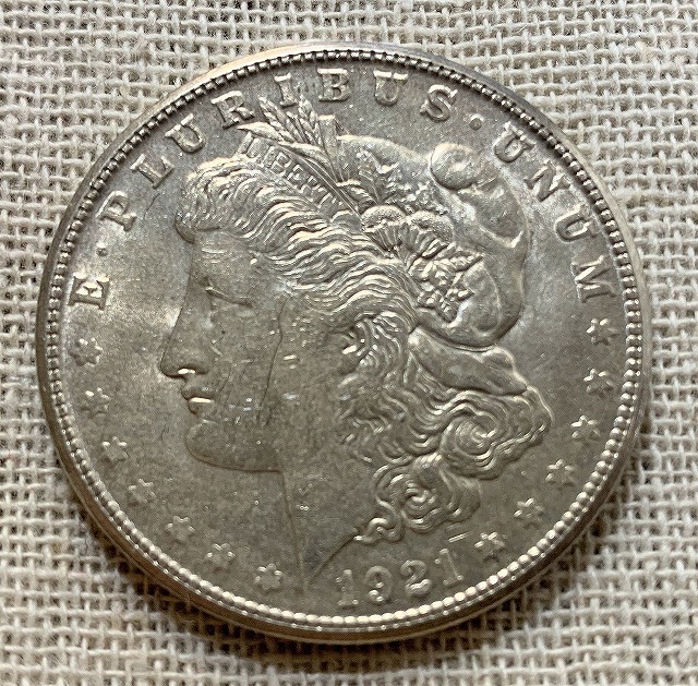 アメリカ銀貨 1921年 1ドル銀貨 モルガンダラー ミントマーク S 約26.6