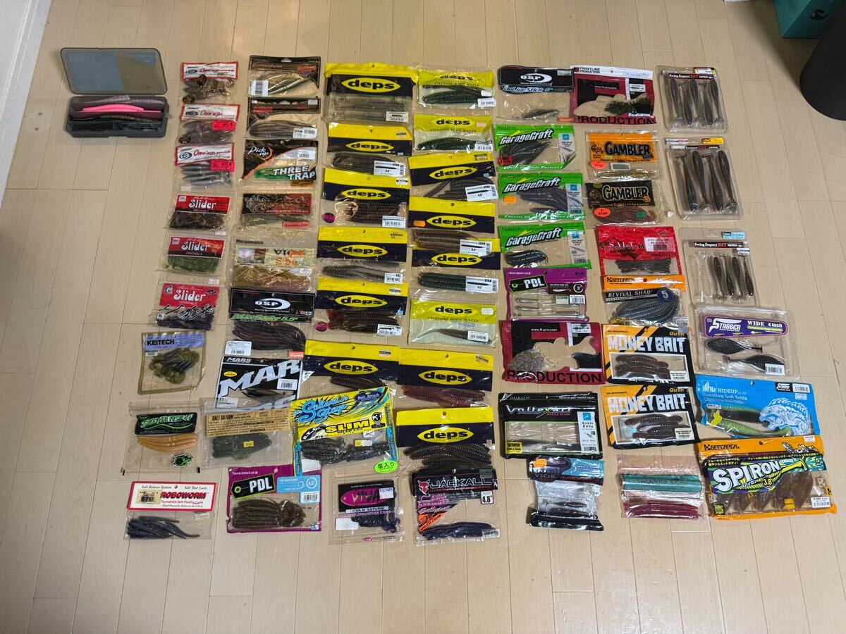 ワームセット① 大量 まとめ売り 中古 VERSUS バーサス メイホウ ルアーケース タックルボックス_4