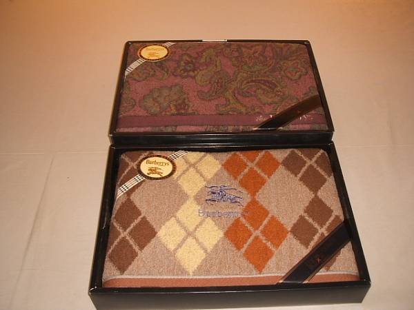 ☆バーバリー☆良質バスタオル２枚(１枚は大判)☆100円～！！