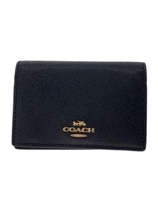 COACH◆カードケース/レザー/BLK/レディース/87731