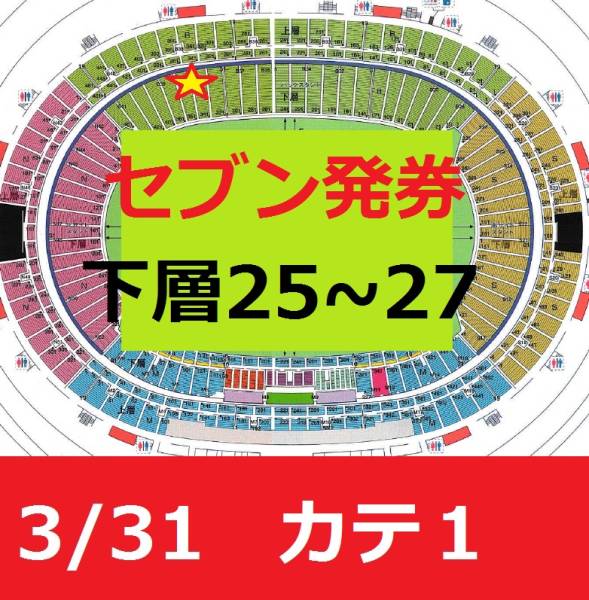 セブン発券カテ1★25~27列3/31日本vsウズベキスタン★ぺあ価格