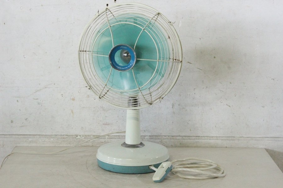 TB526東芝 扇風機 HK形 動作品◇4枚羽根/25cm/緑/手元スイッチ付
