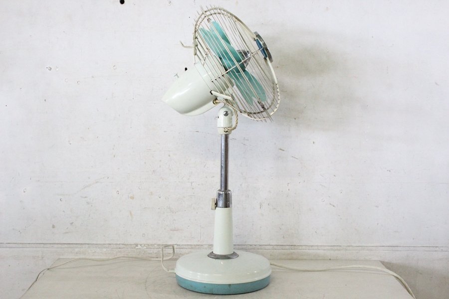 TB526東芝 扇風機 HK形 動作品◇4枚羽根/25cm/緑/手元スイッチ付