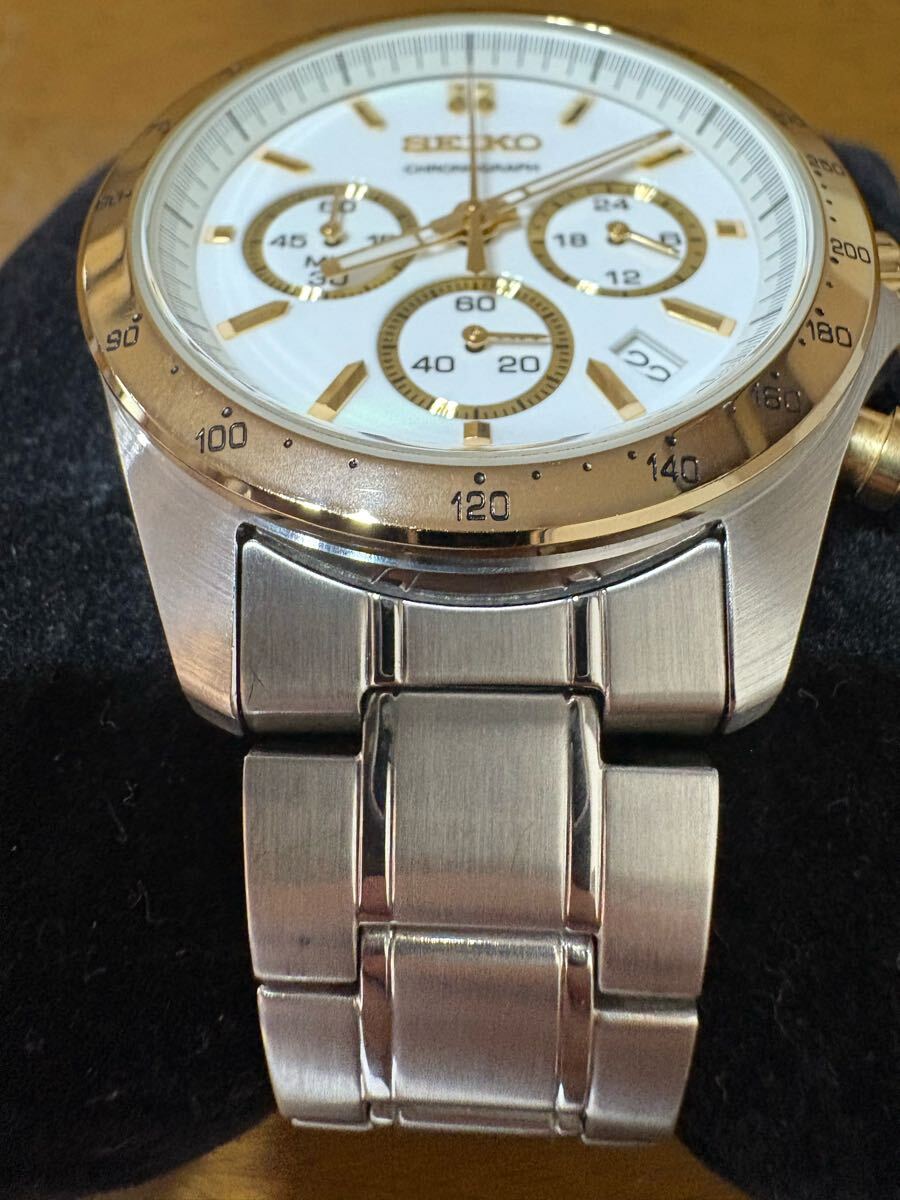 稼働品 SEIKO セイコー CHRONOGRAPH クロノグラフ 8T63-00D0 ホワイト文字盤 クォーツ メンズ 腕時計_2