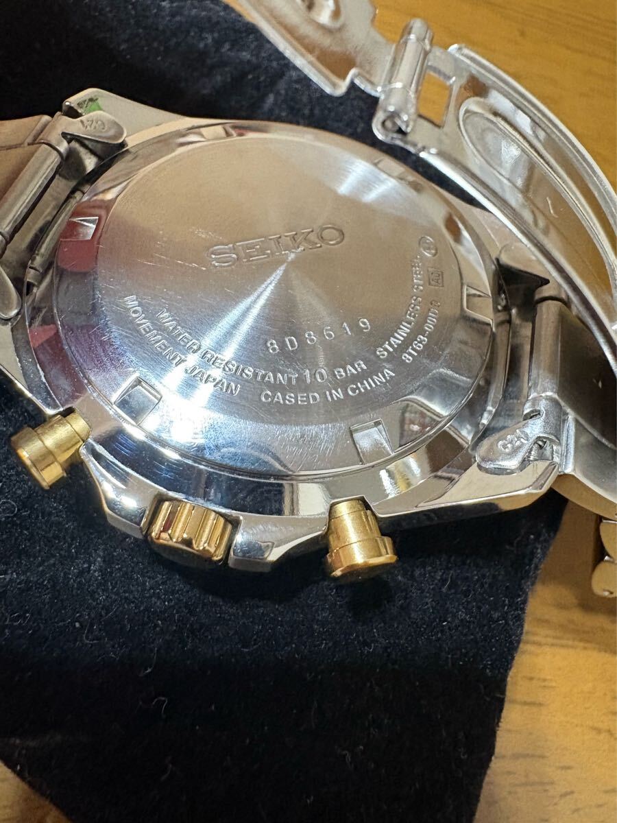 稼働品 SEIKO セイコー CHRONOGRAPH クロノグラフ 8T63-00D0 ホワイト文字盤 クォーツ メンズ 腕時計_6