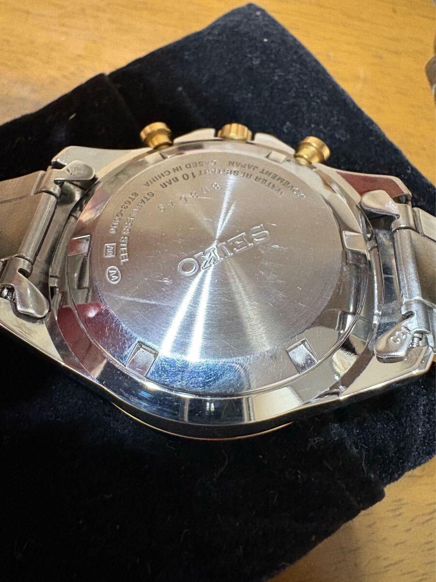 稼働品 SEIKO セイコー CHRONOGRAPH クロノグラフ 8T63-00D0 ホワイト文字盤 クォーツ メンズ 腕時計_7