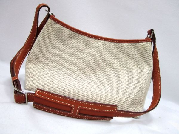 HERMES ショルダーバッグ キャンバス レザー 1円～ HERMES エルメス ショルダー キャンバス レザー 未使用