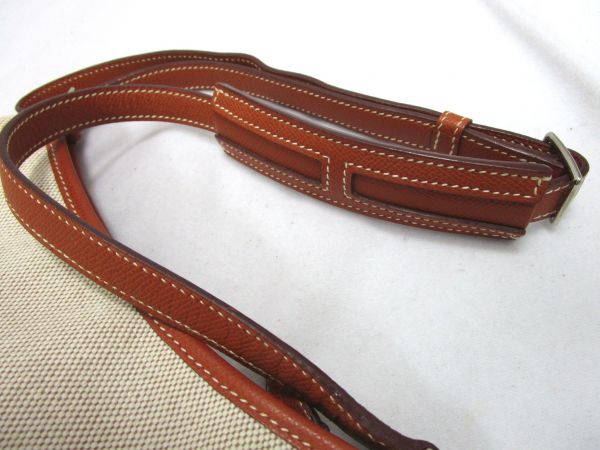 1円～ HERMES エルメス ショルダー キャンバス レザー 未使用