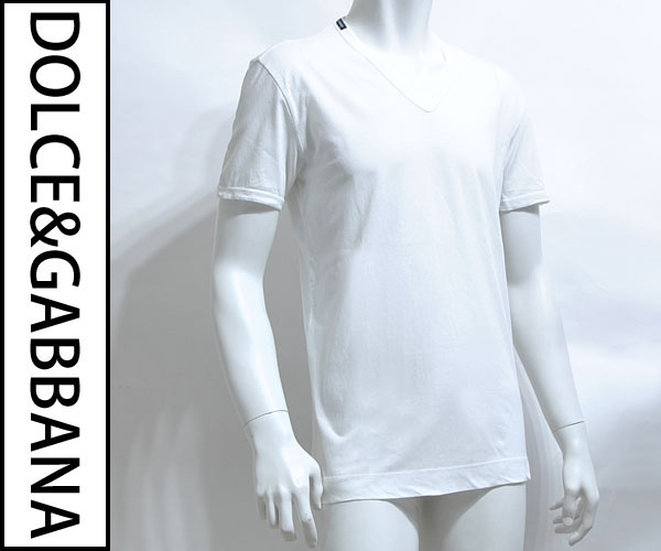送料込 ドルチェ&ガッバーナ VネックTシャツ ホワイト サイズ50