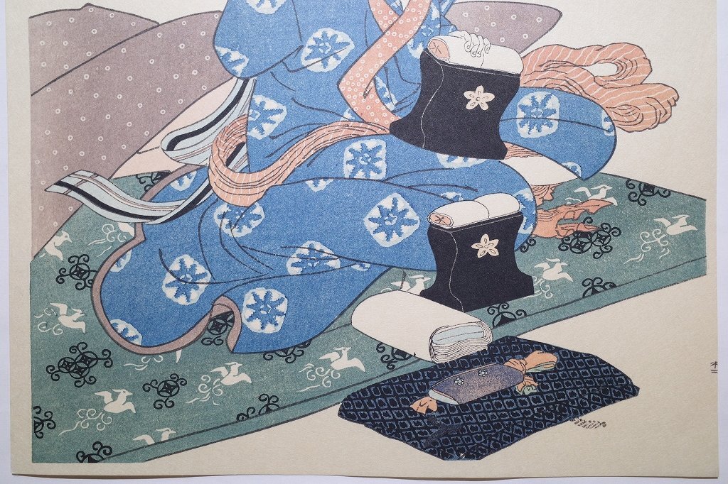 歌川国貞【浮世名異女図会 洛陽祇園町 白人】□大判 浮世絵 まくら