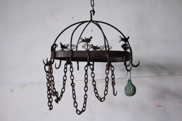 TB526にわとり5匹のアイアンフック◇BAR/吊り下げ/ガーデン/鉄製