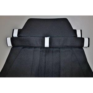 【男物弓道用馬乗り袴】21～28号の9サイズ 黒ポリエステル 弓道用袴・弓道着 拾