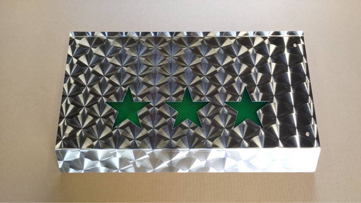 日野　17レンジャー　レンジャープロ用エアータンクマスターキットカバー　アンドンウロコ　星3個　緑　LEDテープ付き_1