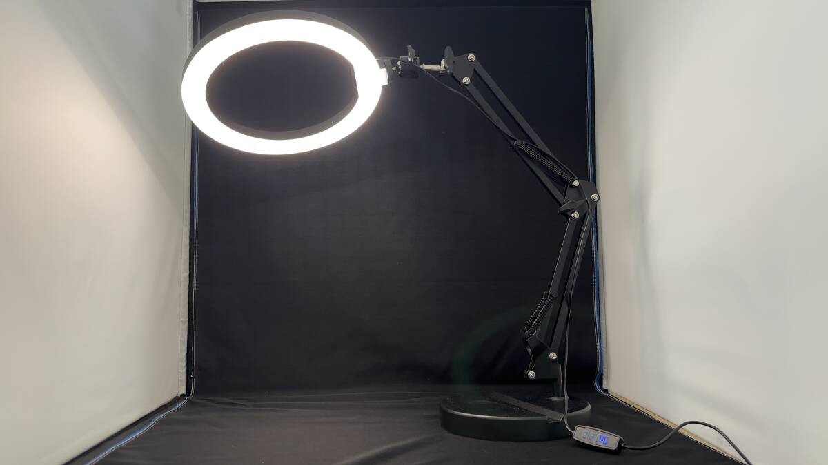 LED リングライト アーム 三脚 角度 高さ 調整可能 卓上 撮影照明用ライト_2