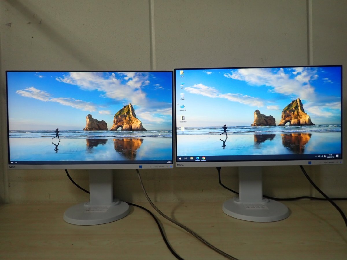 Aki　NEC E241N 二台 2台セット】NEC LCD-E241N-C 24型ワイドモニター×2台 DP・電源