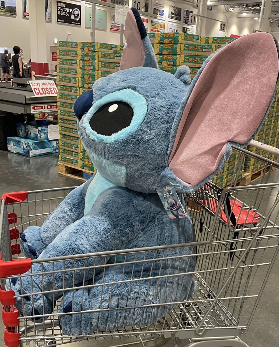 新品 タグ付き スティッチ コストコ 特大 ぬいぐるみ ブランケット付き