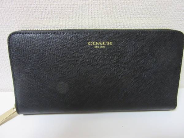 ☆送料無料☆新品/COACH長財布/ブラック無地