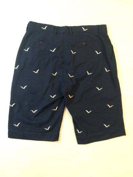 ラルフローレンRalphLaurenカモメ柄コットンショーツ(32)A1115紺