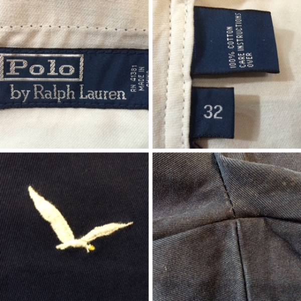 ラルフローレンRalphLaurenカモメ柄コットンショーツ(32)A1115紺