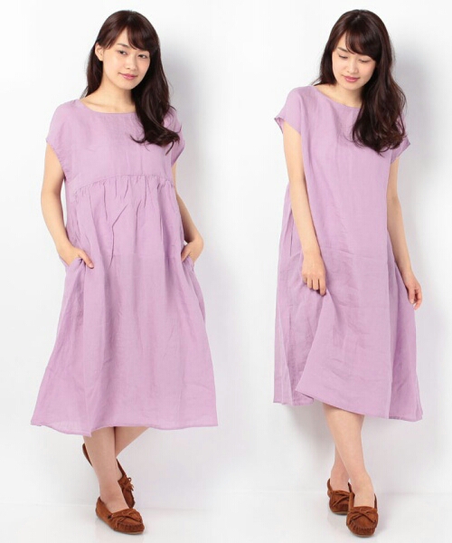 今季新品*ｓｍ２*リネン 前後着 ワンピ*人気パープル