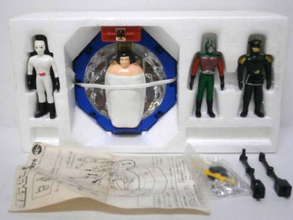 ポピー 仮面ライダー 改造手術台セット 当時物 ミニソフビ人形付