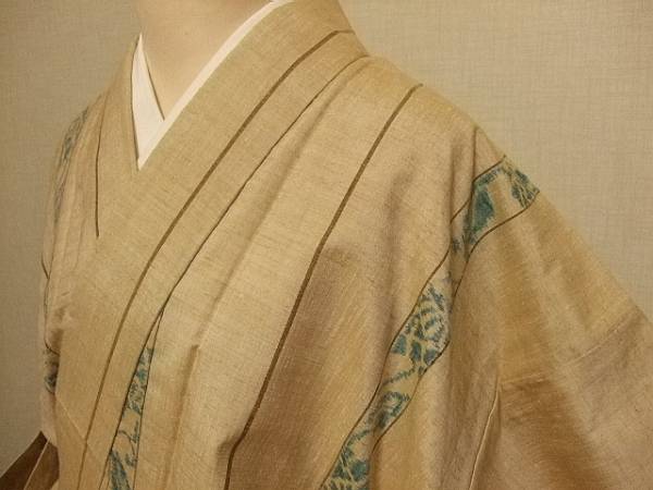 朱雀★紬の単着物（藍の縞紋）