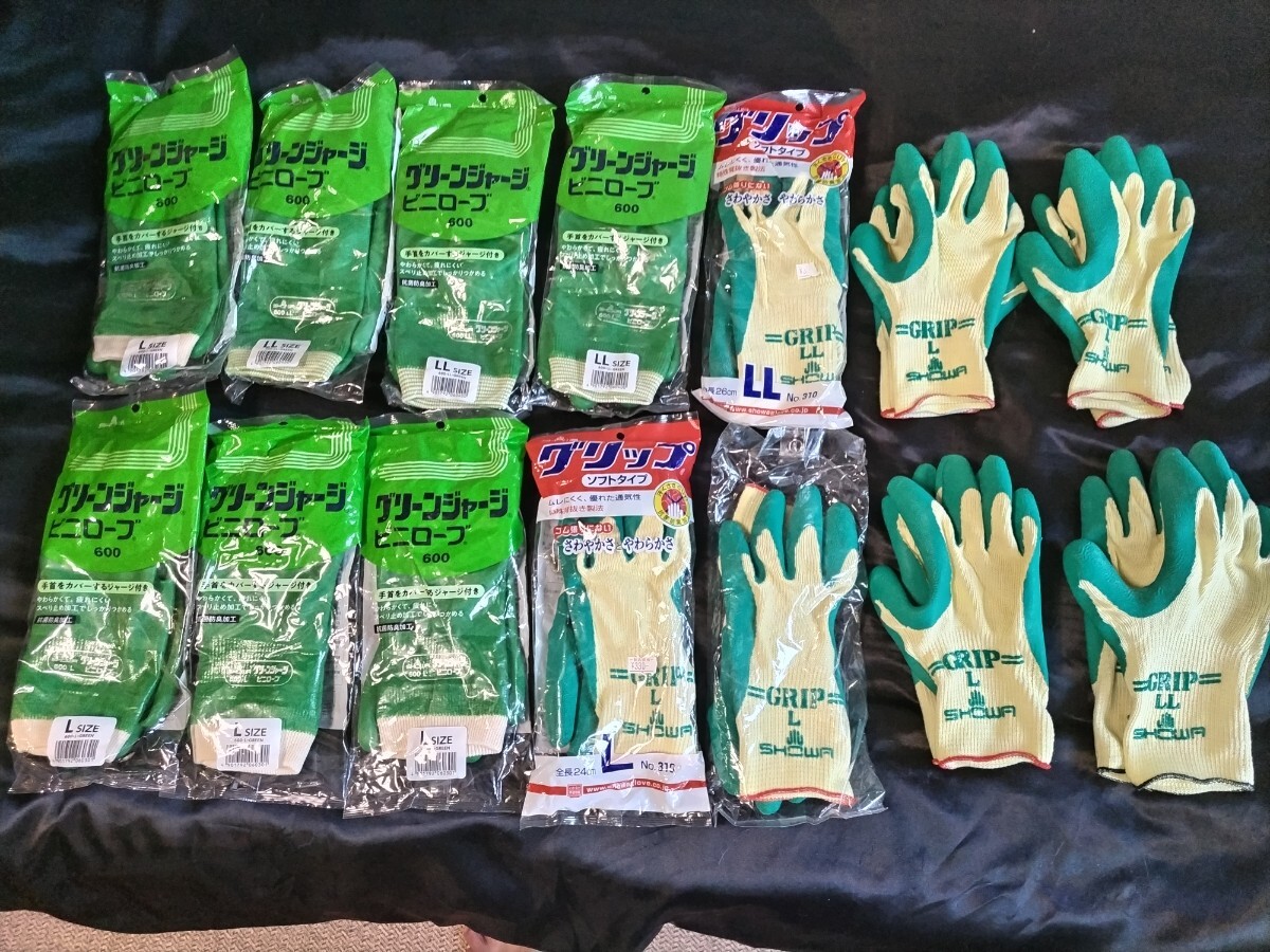 未使用　作業用グローブ　軍手　手袋　ビ二ロープ　GRIP　グリップ　14点 _1
