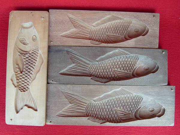 菓子型◆鯉◆4点◆和菓子/落雁/古道具/アンティーク