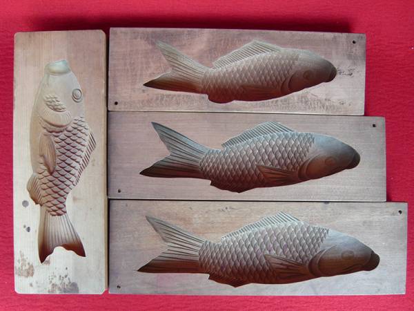 菓子型◆鯉◆4点◆和菓子/落雁/古道具/アンティーク