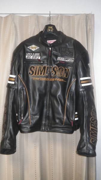 シンプソン フェイクレザージャケット　パンチングメッシュ