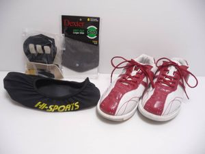 ■DEXTER デクスター ボーリングシューズ ホワイト／レッド 27.5cm【おまけ付き】■