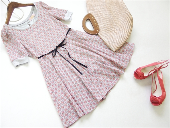 ミニマム*凹凸フラワー フレアワンピース/アナトリエアクアK51-2