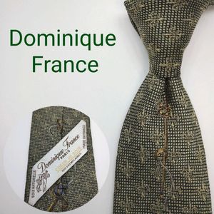 【フランス製】ドミニクフランス ネクタイ グリーン系 刺繍 クールドゥソワ 高級