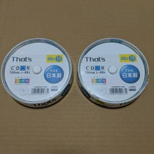 新品　 太陽誘電　　 CD-R 　　10枚×2　 700MB　　日本製　　CDR80SPY10MBV　　　That's