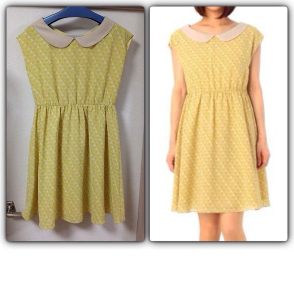 美品Bon mercerie ボンメルスリー カナリヤジョーゼットワンピ