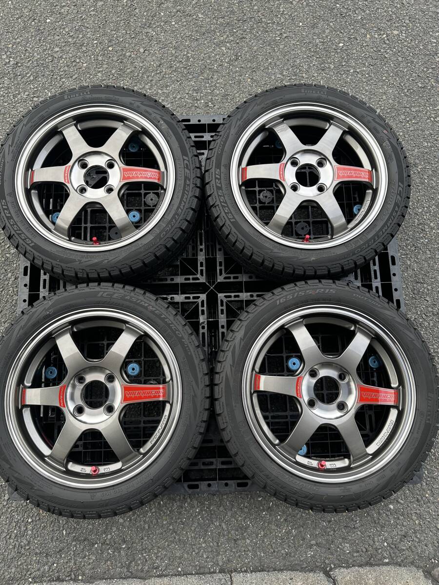 極！美品 15インチ レイズ TE37 ボルクレーシング ソニックSL 