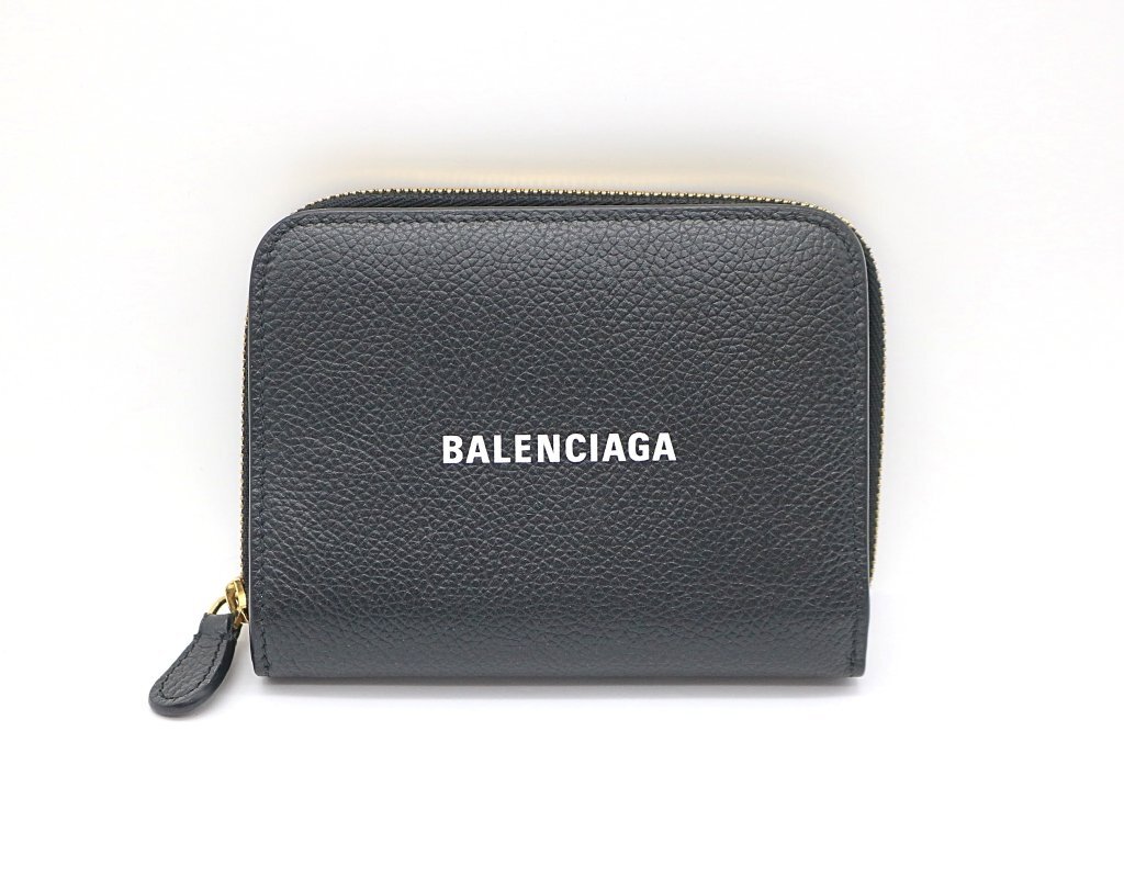 650871 バレンシアガ エブリデイ レザー 二つ折り財布 650871 コンパクトウォレット ブラック BALENCIAGA z25-2881 品 z ...