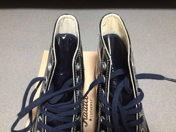 addict アディクト ネイビー エナメル レザー HI US7 25.5cm