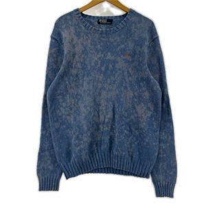 POLO RALPH LAUREN ポロラルフローレン ワンポイント刺繍 ニット sizeM/ブルー系